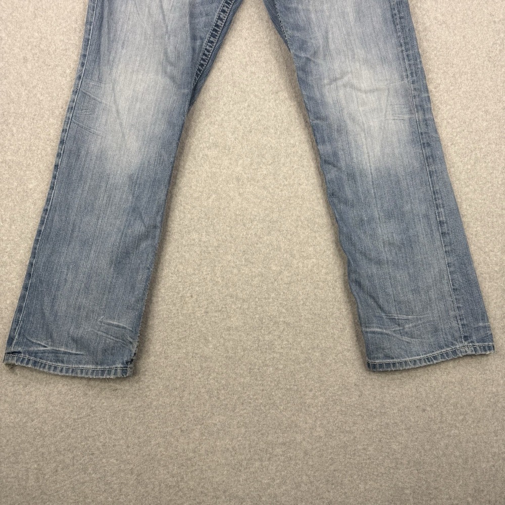 BKE Jeans Mens 34x31 Light Wash Jake Straight Leg Denim Western Whiskering - Picture 3 of 14